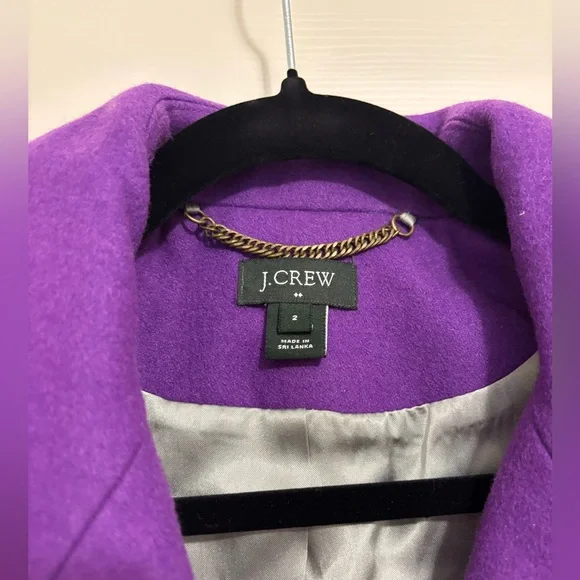 J crew Wool-Blend Double-Breasted Peacoat - Purple size 2 - Picture 4 of 5